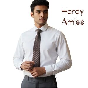 Hardy Amies Brown White Men’s Necktie